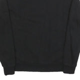 DKNY Womens Black Sweatshirt Crew Neck M Logo Tape Shoulder Stripe Casual