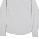 DKNY Mens Grey & White Stripe Shirt M Button Down Collar Long Sleeve Smart