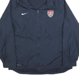 NIKE Mens Navy Blue Sports Logo Zip Hooded Jacket XL Polyester Blend Plain