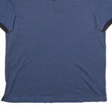 CALVIN KLEIN Mens Blue & Black Short Sleeve Striped Polo Shirt M Cotton Luxury