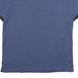 CALVIN KLEIN Mens Blue & Black Short Sleeve Striped Polo Shirt M Cotton Luxury