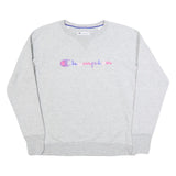 CHAMPION Womens Grey Pullover Crew Neck Sweatshirt M Cotton Blend Casual