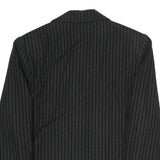 Womens Black Pinstripe Button Jacket M Polyester Blend Classic Formal Wear