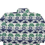 WORK OUT Womens White Blue & Green Patterned Jumper Pullover Crew Neck Knit XL