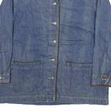 CABIN CREEK Womens Blue & Brown Cotton Denim Jacket L Button Closure Casual
