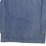 CABIN CREEK Womens Blue & Brown Cotton Denim Jacket L Button Closure Casual