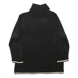 TOMMY HILFIGER Womens Black Plain Pullover Roll Neck Basic Knit M Acrylic Jumper