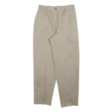 RUBY Womens Beige Relaxed Straight Trousers W30 L30 Casual Lightweight Zip