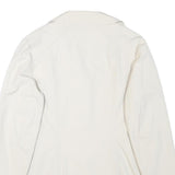 CROYDOR Womens White Jacket S Cotton Blend Button Casual Classic Tailored