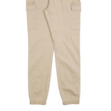 TALLY WEIJL Womens Cotton Blend Beige Slim Cargo Trousers W28 L28 Belted