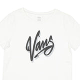 VANS Mens White Black Logo Graphic T-Shirt M Short Sleeve Crew Neck Casual