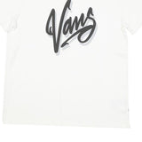 VANS Mens White Black Logo Graphic T-Shirt M Short Sleeve Crew Neck Casual