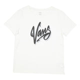 VANS Mens White Black Logo Graphic T-Shirt M Short Sleeve Crew Neck Casual