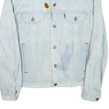 LEVI'S Mens Blue Light Denim Cotton Blend Button Jacket L Patch Pocket Casual