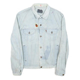 LEVI'S Mens Blue Light Denim Cotton Blend Button Jacket L Patch Pocket Casual