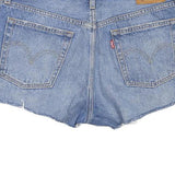 LEVI'S Womens Denim Blue Casual Shorts L W32 Distressed Cut-Off 5 Pocket