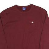 CHAMPION Mens Maroon Crew Neck L Cotton Blend Logo Sweatshirt Pullover