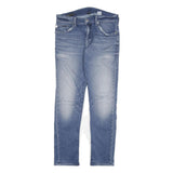 ROCCO Mens Slim Blue Denim Slim Fit Zip W32 L29 Casual Stretch Jeans