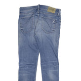ROCCO Mens Slim Blue Denim Slim Fit Zip W32 L29 Casual Stretch Jeans