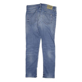 ROCCO Mens Slim Blue Denim Slim Fit Zip W32 L29 Casual Stretch Jeans