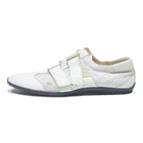 GUCCI Mens White Leather Strap Trainers UK 10.5 Designer Casual Shoes