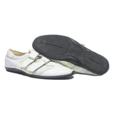 GUCCI Mens White Leather Strap Trainers UK 10.5 Designer Casual Shoes