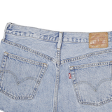 LEVI'S Womens Denim Blue Casual Shorts M W28 Logo Stripe Cuffed Hem
