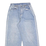 VAULT VINTAGE Womens Regular Fit Blue Denim Jeans W27 L27 Vintage Style Side