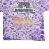 BACK TO THE FUTURE Mens Purple Tie Dye Graphic T-Shirt 2XL Short Sleeve Crew