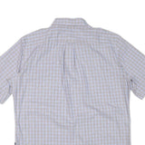 NAUTICA Mens Blue & Brown Checked Short Sleeve Shirt L Cotton Blend Casual