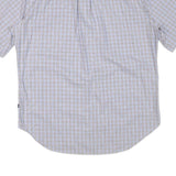 NAUTICA Mens Blue & Brown Checked Short Sleeve Shirt L Cotton Blend Casual