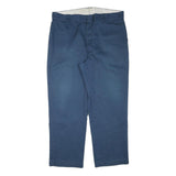 DICKIES Mens Cotton Blend Navy Regular Fit Straight Trousers W38 L29 Workwear