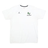 AIR JORDAN Mens White RV Cross Country Graphic T-Shirt L Short Sleeve Crew Neck
