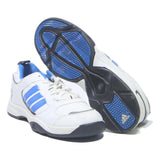 ADIDAS Boys Lace-Up Trainers White & Blue Synthetic UK 4.5 Comfortable Sport
