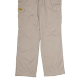 BOTIGER Mens Cotton Blend Beige Regular Straight Zip Trousers W32 L30 Casual