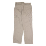 BOTIGER Mens Cotton Blend Beige Regular Straight Zip Trousers W32 L30 Casual