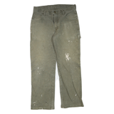 DICKIES Mens Regular Fit Straight Cotton Blend Work Trousers W32 L29 Paint