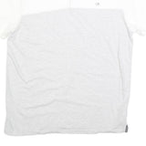 CALVIN KLEIN Mens White & Grey Striped Short Sleeve Polo Shirt L Casual Cotton