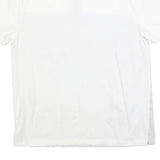 CALVIN KLEIN Mens White & Grey Striped Short Sleeve Polo Shirt L Casual Cotton