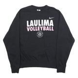 NIKE Womens Black Laulima Volleyball Crew Neck M Cotton Blend Sweatshirt