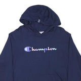 CHAMPION Womens Navy Hoodie L Cotton Blend Pullover Comfort Casual
