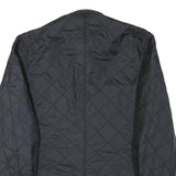 BARBOUR INTERNATIONAL Mens Black Quilted Jacket S Polyester Blend Button Closure