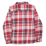 TOMMY HILFIGER Womens Red & White Checked Shirt L Cotton Blend Long Sleeve