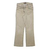 IBEN BERING Womens Beige Regular Fit Straight Cotton Blend Jeans W27 L27 Floral