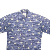 CAMPIA Mens Blue Sea Life Print Cotton Blend Casual Shirt M Summer Beachwear