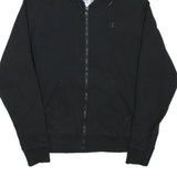 CHAMPION Mens Black Pullover Hoodie S Zip Front Casual Sportswear