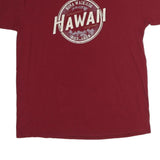 GILDAN Mens Red Hawaiian Graphic T-Shirt L Short Sleeve Crew Neck Casual Cotton