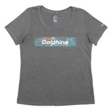 NIKE Womens Grey Miami Dolphins Graphic T-Shirt L Short Sleeve Crew Neck