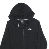 NIKE Mens Black Zip Hoodie L Cotton Blend Casual Sportswear