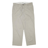 DOCKERS Mens Cotton Blend Beige Regular Fit Straight Leg Trousers W36 L29 Casual